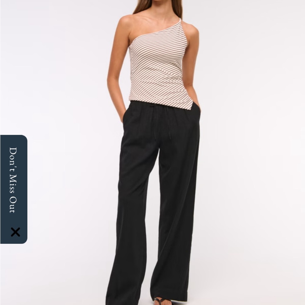 NWT Abercrombie & Fitch Black Linen Blend Pants